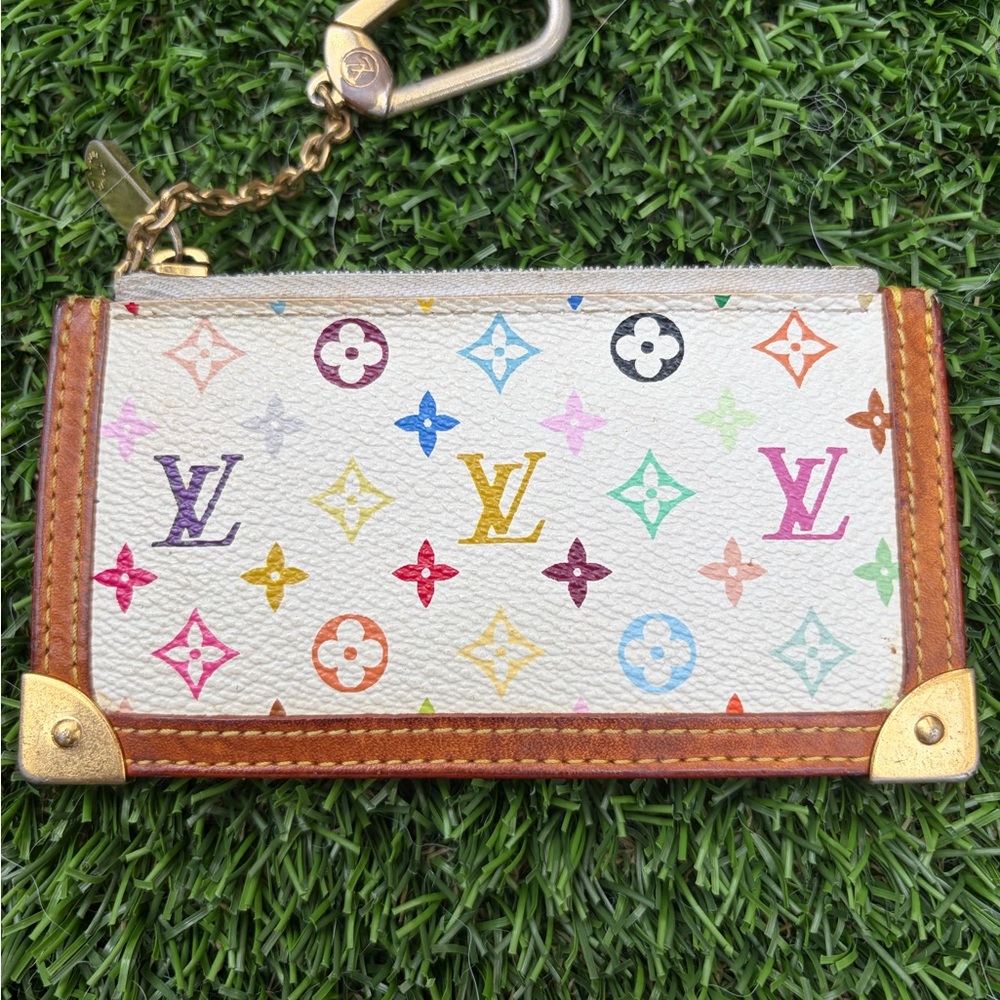 LUXURY Louis Vuitton x Takashi Murakami Multicolor Card Holder